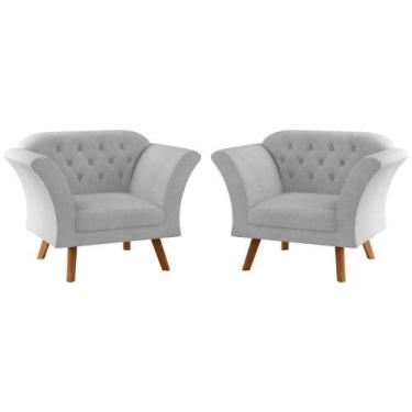 Imagem de Conjunto Poltrona Decorativa Roseira Linha Cinza - CASA H