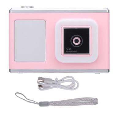 Imagem de Câmera digital 48MP traseiro dianteiro lente dupla 1080p gravação de vídeo HD com uma tela IPS de preenchimento de preenchimento embutida 2.4in IPS para fotografia em vlog de (Rosa)