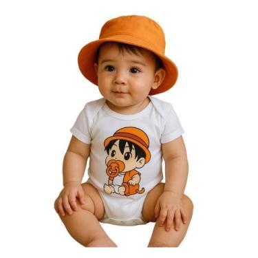 Imagem de Body infantil bebê one piece luffy baby com chapéu - Isis baby, P