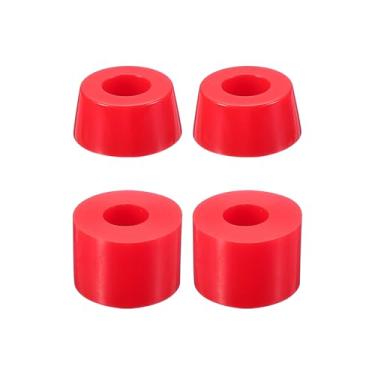 Imagem de PATIKIL Buchas de skate, 2 conjuntos de buchas de caminhão de placa longa de poliuretano 90A para peças de skate, vermelho