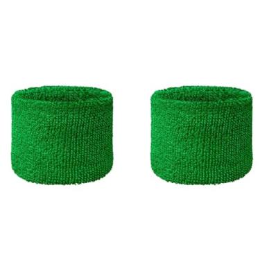 Imagem de Couver Pulseira de moletom juvenil de algodão felpudo verde de 7,6 cm para esportes e mais, 1 par