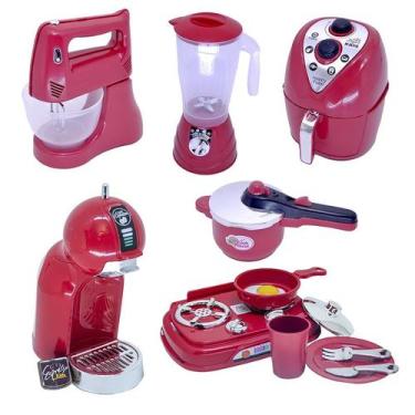 Imagem de Kit Cozinha Infantil Chef Air Fryer Panela Batedeira 12pç - Altimar
