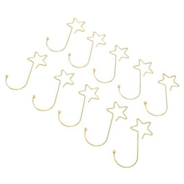 Imagem de Ganchos de árvore de Natal, compactos 120 peças de ampla aplicação adorável em forma de estrela ganchos práticos para escola para loja (ouro)