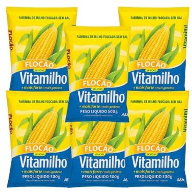 Imagem de Kit 5 Pacotes - Flocão de Milho Vitamilho Cuscuz 500g