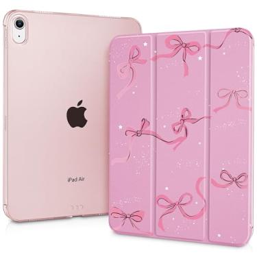 Imagem de May Chen Compatível com iPad Air 11 (M3 2025/M2 2024) 7º 6º, iPad Air 4 e 5 de 10,9 polegadas, 5º 4º (2022/2020), capa com suporte fino com revestimento traseiro rígido translúcido despertar/hibernar