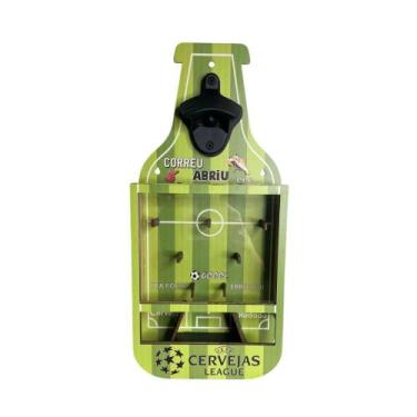 Imagem de Abridor de Garrafas Cerveja Futebol Jogo Porta Tampinhas Madeira MDF B