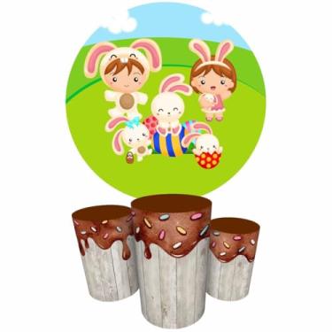 Imagem de Trio Capas Cilindro + Painel Redondo 1,50m Páscoa (K1PSC028)