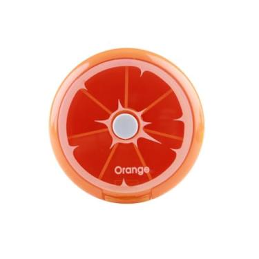 Imagem de Porta Comprimidos Remédios Semanal 7 Dias Giratório Mini Caixa Guardar Capsulas Medicamentos(laranja)