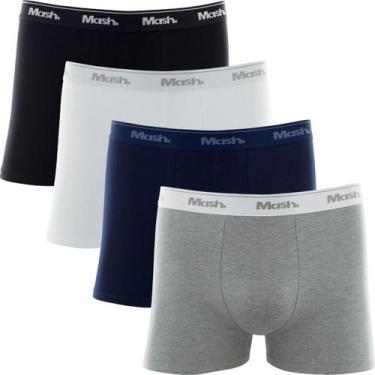 Imagem de Kit Com 4 Cuecas Boxer Mash Algodão Cotton Masculino, Multicor, M