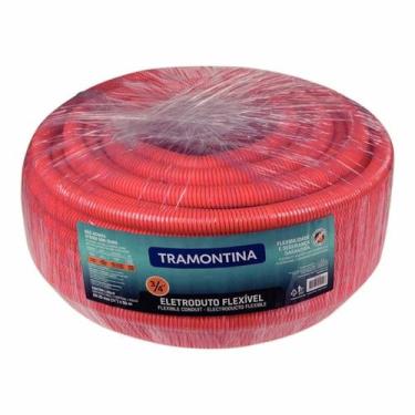 Imagem de Eletroduto Corrugado 25mm 3/4 Laranja 50m Tramontina
