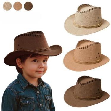 Imagem de Chapéu Infantil Vaqueiro Boiadeiro Cordão Juta Cowboy - Extra Festas, 