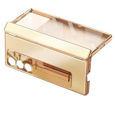 Imagem de LYJSMGZ Capa de metal para Samsung Galaxy Z Fold 7, capa protetora de tela luxuosa com suporte de caneta, dobradiça, capa de alumínio antiarranhões, dourada, dobra 7