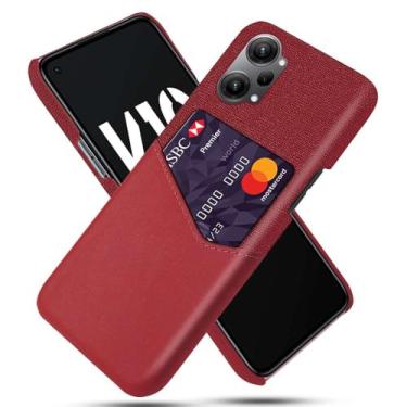 Imagem de Capa para OPPO K10 Pro,Anti-deslizamento,Proteção contra quedas de 360°,Resistência à impressão digital,Tela e caso de couro PU com 1 slot de cartão atrás-Red