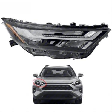 Imagem de Lâmpada de neblina esquerda direita LED luz diurna frontal LED conjunto de farol lâmpada de canto ampla compatível com RAV4 2022-2024 81110-0R350 (direita)