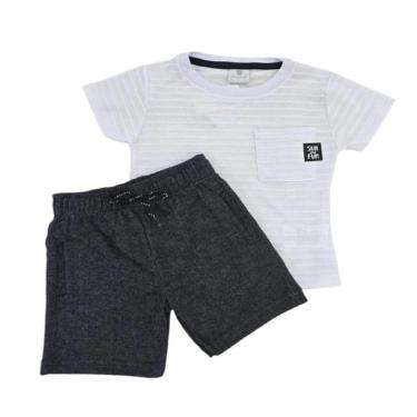 Imagem de Conjunto Camiseta E Bermuda Malha Náutico E Moletinho Jeans-Masculino