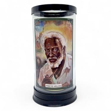 Imagem de Castiçal Porta Velas de 7 Dias e Palito Preto Velho 16 cm