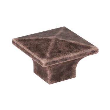 Imagem de Richelieu Hardware BP53082193 McKenzie Collection 32 mm x 32 mm (1 1/4 pol.) Puxador tradicional de cobre antigo com acabamento em cobre antigo
