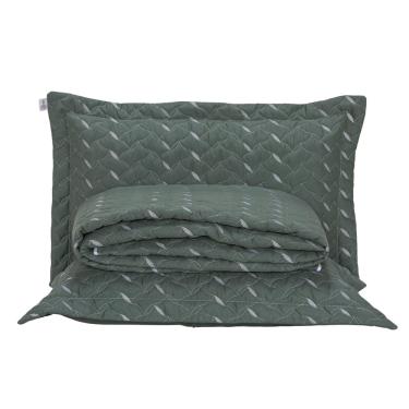 Imagem de Cobre Leito Bordado 400 Fios Heitor Casal King 100% Poliéster - Verde Militar