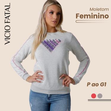 Imagem de Blusa Feminina Moletom Invernal Gola O-Feminino