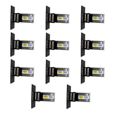 Imagem de Dobradiça P Porteira Boca De Lobo H 80mm 10 Un Forjada Tarza