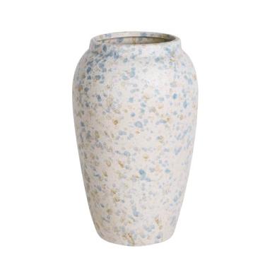 Imagem de Vaso rústico grande de cerâmica para decoração de casa, vaso de fazenda azul empoeirado de 19,8 cm de altura para sala de estar, entrada, cozinha, prateleira, mesa de centro de mesa