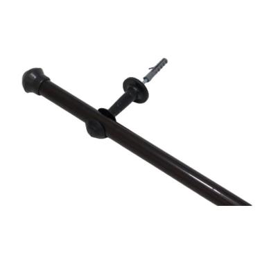 Imagem de Kit Varão Marrom Simples 2 Metros 19Mm Para Cortina