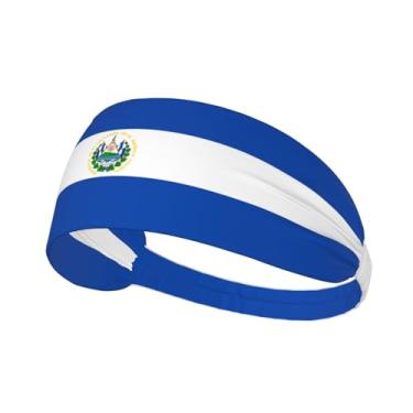 Imagem de Bandanas de corrida com bandeira de El Salvador para homens e mulheres, faixas esportivas para basquete, tênis, ioga, treino, faixa de cabelo elástica antiderrapante