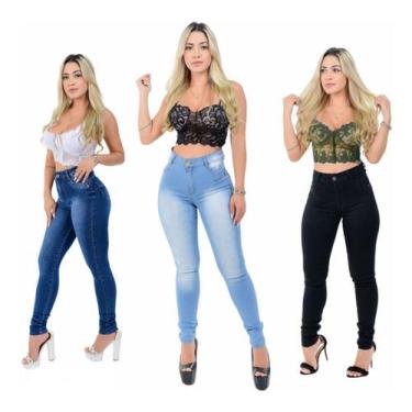 Imagem de Kit c/ 3 Calças Jeans Feminina Fashion Modelo - Apollogy, 36