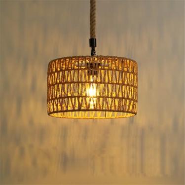 Imagem de OUFULA Contemporâneo Corda de Cânhamo Restaurante Lâmpada Pendente Estilo Industrial Retro Internet Café Bar Quarto Roupa Loja Balcão Bar Candelabro (S D30CM)