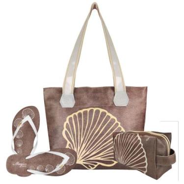 Imagem de Kit Feminino Praia Bolsa Chinelo Necessaire Magicc Kit-246, 39/40