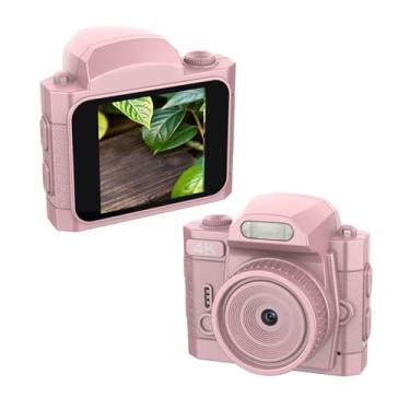 Imagem de VBESTLIFE Câmera Digital Minúscula, Câmera de Chaveiro, 64MP 4K HD Pequeno Gravador de Vídeo retrô, de Polegar Com 19 Efeitos de Filtro, 78 ° de Largura, Luz de Preenchimento de LED (Pinkish)