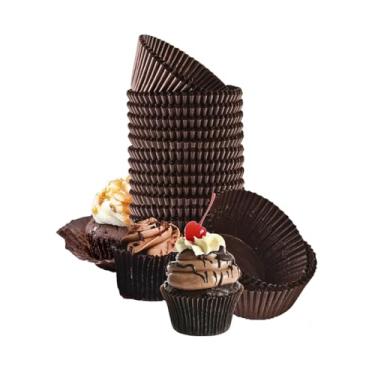 Imagem de Green Direct Forros de cupcake - Embalagens de cupcake marrons de tamanho padrão para usar em panelas, transportadoras ou em suporte - Copos de papel para assar pacote com 500