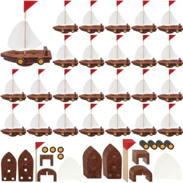 Imagem de Hahafelt Kit de artesanato com 36 peças de barco flutuante em 3D, faça você mesmo, modelo de barco flutuante, construa um modelo de barco de brinquedo para VBS Férias, escola, faça você mesmo