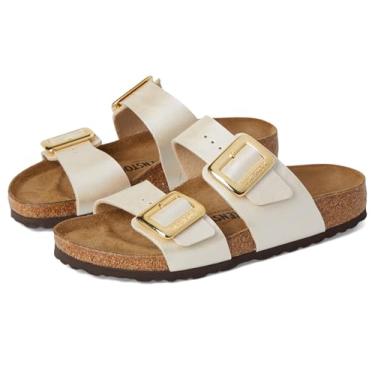 Imagem de Birkenstock Sandália feminina Sydney Luxe Buckle-Graceful, Pérola branca, 8-8.5 Narrow