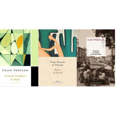 Imagem de Kit 3 livros Formação econômica do Brasil + Raízes do Brasil + Formação do Brasil contemporâneo