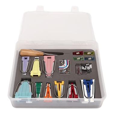 Imagem de KIMISS Costurar o Kit de Fabricante de Fitas de Viés Com Snap No pé do Fichário, 9 Fabricantes de Fitas de Viés, Colcha Awl e Caixa de Plástico - Ideal para Projetos de Costura de Bricolage
