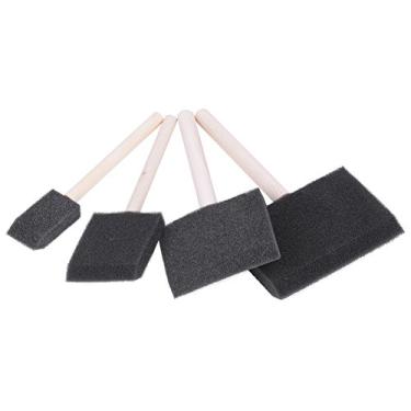 Imagem de ZJchao Esponja Espuma Escova, Pincel Conjunto De 4 Com Cabo De Madeira para Pintura Graffiti Limpeza De Poeira Desenho Arte Infantil