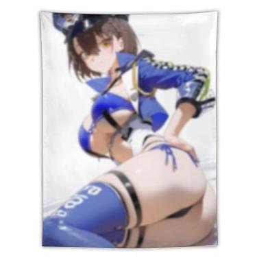 Imagem de LIEGBMEU Tapeçaria sexy de anime menina 152 x 203 cm arte de colcha de parede decoração de tapeçaria caprichosa AF128