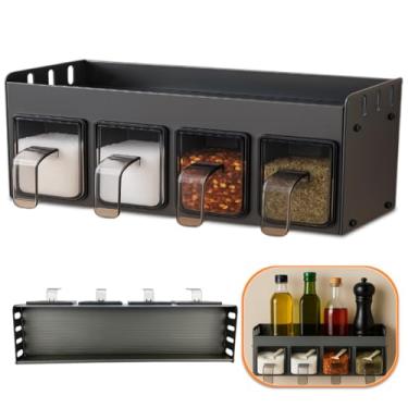 Imagem de Porta Temperos Em Aço Inox 4 Compartimento Com Colheres Gourmet