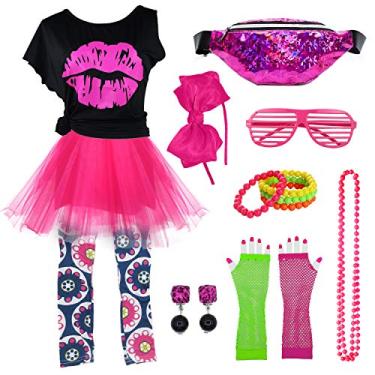 Imagem de Camiseta infantil dos anos 1980 I Love The 80's com pochete (14-16, 05)