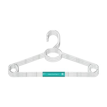 Imagem de Cabide Infantil Cristal Tipo C Cinquetti, Suporte De Roupa Infantil, Incolor, Design Moderno, Produzido Com Plástico Livre De Bpa, Qualidade Brasileira Há Mais De 40 Anos, Contém 3 Cabides