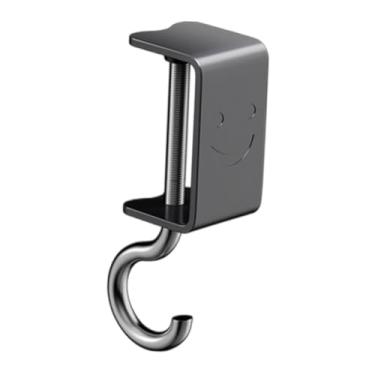 Imagem de UGPLM Suporte para meias de Natal, gancho para guirlanda, gancho de mesa para bolsa, cabide prático para meias de lareira ajustável para café em casa, Cinza