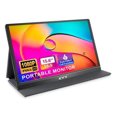 Imagem de Monitor portátil KYY 15,6" 1080P FHD USB-C com capa inteligente
