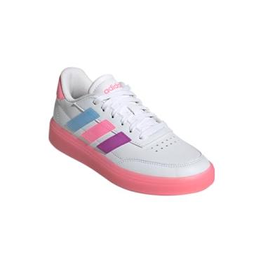 Imagem de adidas Tênis esportivo infantil unissex Courtblock, Branco/feixe rosa/céu claro, 6.5 Big Kid