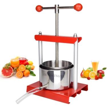 Imagem de HENGJINGTR 2L de aço inoxidável Movimento da mão suco prensador, suco manual multifuncional extrator de suco laranja prensa com uma ferramenta de cozinha de alça confortável para uvas, laranjas