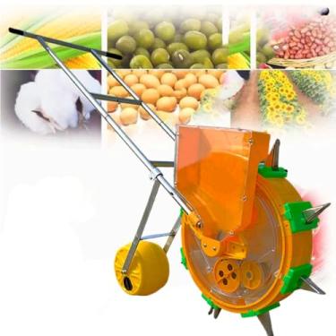 Imagem de 8 mouths,Semeadora Manual de Precisão, Semeadora de Jardim com Rodas, Semeadora de Rolos Empurrada à Mão, Espalhadora Broadcast Walk-Behind para Milho Algodão Soja Amendoim