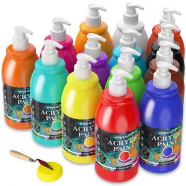Imagem de Conjunto de tinta acrílica UNuast 14 cores 300ml para adultos/artistas