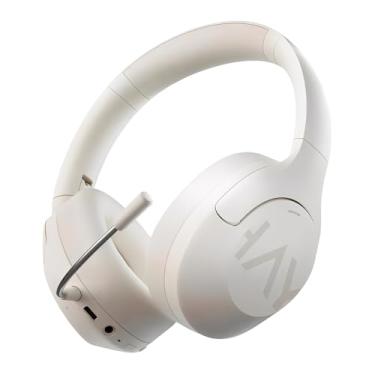 Imagem de HollyWave/Haylou Fone de Ouvido S30 Pro Branco Creamy – Cancelamento Ativo de Ruído de 43dB, Bluetooth 5.4, Áudio Hi-Res, Headphone Design Confortável