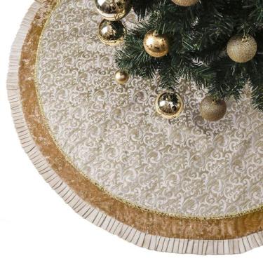 Imagem de Saia de árvore de Natal Valery Madelyn White Gold 120cm