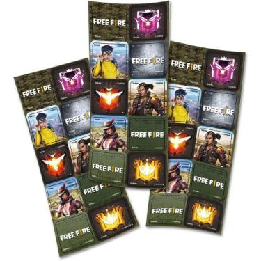Imagem de Adesivo Quadrado Free Fire - Festcolor - 30Un - Promo03092025